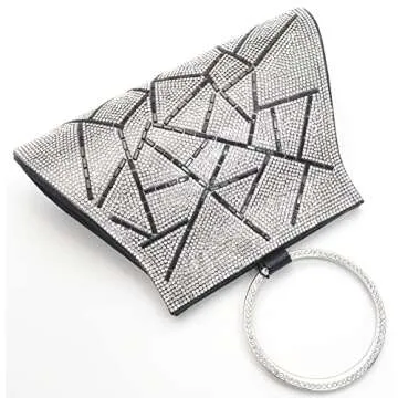 MOSSMON Crystal Clutch Purses Bride and Bridesmaid Handbag Elegant Wristlet Evening Bag for Women