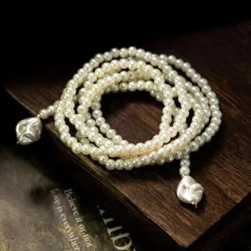 50IN Charm Long Pearl Necklace for Timeless Elegance
