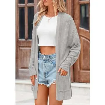 PRETTYGARDEN Women's Lightweight Open Front Cardigan with Pockets