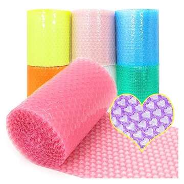 WaWayu 20cmx5 Meter Pink Love Heart Air Bubble Cushioning Wrap Rolls Party Favors Gifts Box Packing Filler Foam Wrap Roll Wedding Decor