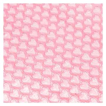 WaWayu 20cmx5 Meter Pink Love Heart Air Bubble Cushioning Wrap Rolls Party Favors Gifts Box Packing Filler Foam Wrap Roll Wedding Decor