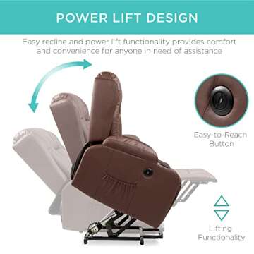 Electric Power Lift Recliner Chair with Massage & Heat