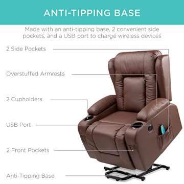 Electric Power Lift Recliner Chair with Massage & Heat