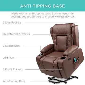 Electric Power Lift Recliner Chair with Massage & Heat