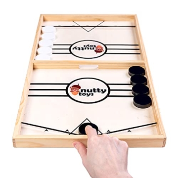 Nutty Toys Sling Puck Family Game XL - Ultimate Table Battle Experience for All Ages!