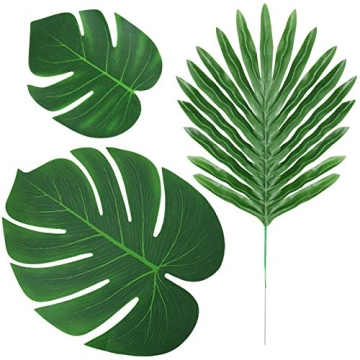 ElaDeco Tropical Faux Leaves for Parties and Home Decor