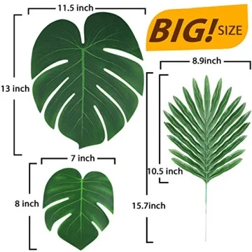 ElaDeco Tropical Faux Leaves for Parties and Home Decor