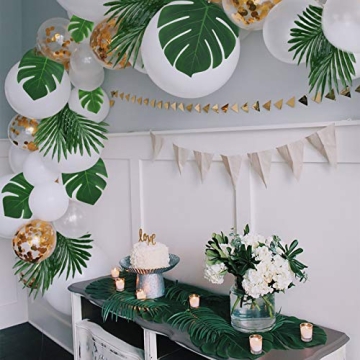 ElaDeco Tropical Faux Leaves for Parties and Home Decor
