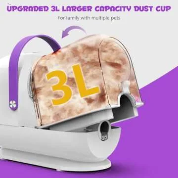 homeika pro Dog Grooming Kit&Vacuum, 3L Pet Grooming Vacuum 99% Pet Hair Suction, 5 Grooming Tools, 5 Combs, Quiet Pet Vacuum Groomer with Hair Roller, Massage Nozzle for Shedding Dogs,White&Purple