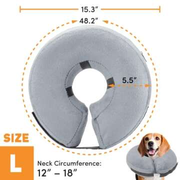 BENCMATE Protective Inflatable Collar for Dogs and Cats - Soft Pet Recovery Collar Does Not Block Vi...