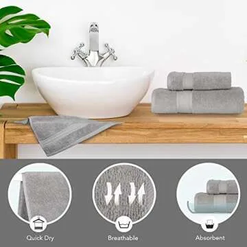 NOVA Luxury Turkish Towel Set - 6 Pcs Mirage Grey