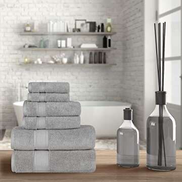 NOVA Luxury Turkish Towel Set - 6 Pcs Mirage Grey