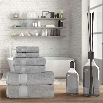 NOVA Luxury Turkish Towel Set - 6 Pcs Mirage Grey