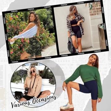 Sundwudu Women's High Waist Biker Shorts for Summer