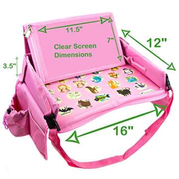 Kids Travel Tray for Toddler Car Seat | Toddler Car Seat Tray Organizer | Large Ipad Holder A Road Trip Essential | Soft Padding, Waterproof, Food & Snack Lap Tray Carseat, Stroller, and High Chair