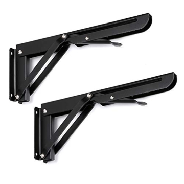 Sumnacon Sturdy Folding Shelf Brackets - Heavy Duty Metal Triangle Support for Versatile Use