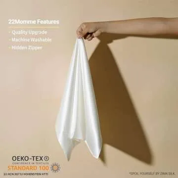 ZIMASILK 100% Pure 22 Momme Mulberry Silk Pillowcase for Hair and Skin - Upgraded Real Grade 6A Silk - Durable, Soft & Anti-Aging (Standard 20''x26''Ivory)