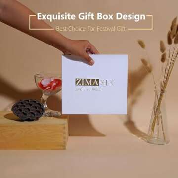 ZIMASILK 100% Pure 22 Momme Mulberry Silk Pillowcase for Hair and Skin - Upgraded Real Grade 6A Silk - Durable, Soft & Anti-Aging (Standard 20''x26''Ivory)