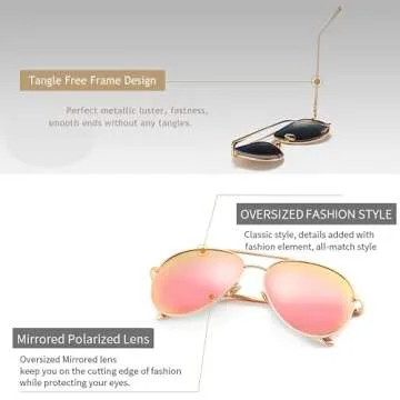 SUNGait Women’s Oversized Aviator Sunglasses - Polarized