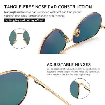 SUNGait Women’s Oversized Aviator Sunglasses - Polarized