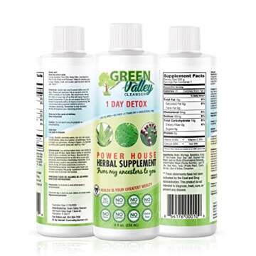 1 Day Colon Liquid Cleanse Formula and Liver Detox - Vegan Friendly, Helps Healthy Digestion, Gut Su...