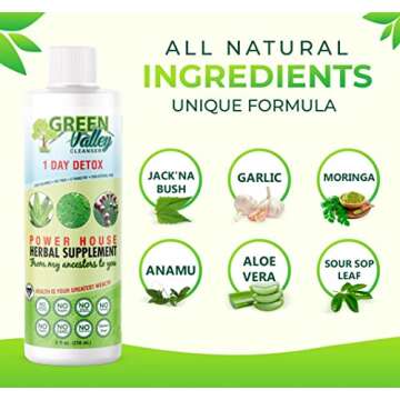 1 Day Colon Liquid Cleanse Formula and Liver Detox - Vegan Friendly, Helps Healthy Digestion, Gut Support, Boost Energy Levels and Bowl Movements | 8 Fl Oz