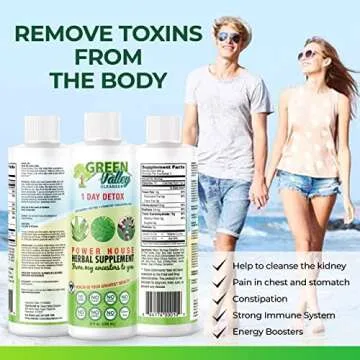 1 Day Colon Liquid Cleanse Formula and Liver Detox - Vegan Friendly, Helps Healthy Digestion, Gut Support, Boost Energy Levels and Bowl Movements | 8 Fl Oz