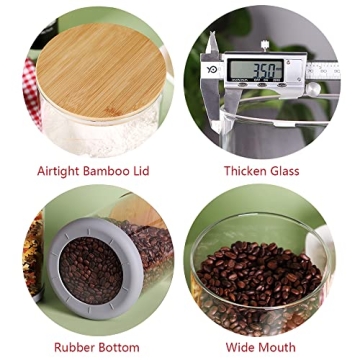 CZFWin Large Glass Flour Container Set with Airtight Lids