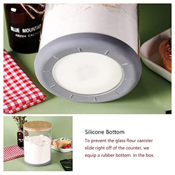 CZFWin Large Glass Flour Container Set with Airtight Lids