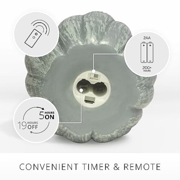 Luminara Pumpkin Flickering Flameless Candle in Iceberg Green