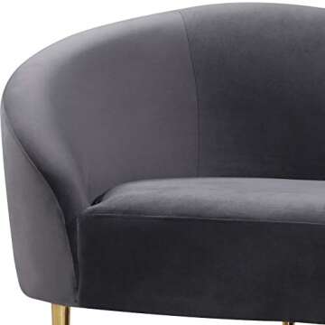 Luxurious Velvet Loveseat with Gold Legs - Modern Elegance