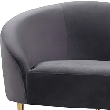 Luxurious Velvet Loveseat with Gold Legs - Modern Elegance