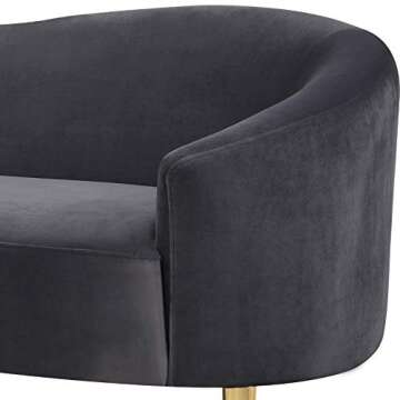 Luxurious Velvet Loveseat with Gold Legs - Modern Elegance