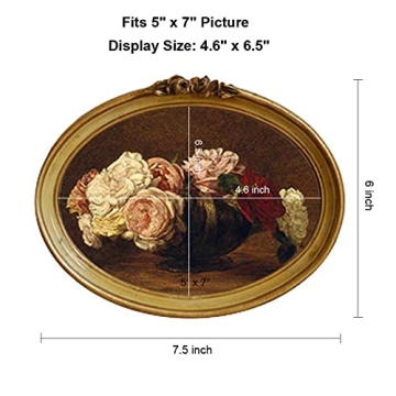 CISOO Vintage Oval Picture Frame for Elegant Home Decor