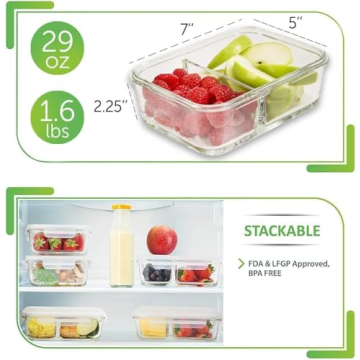 PrepNaturals Glass Meal Prep Containers - Eco-Friendly Solution