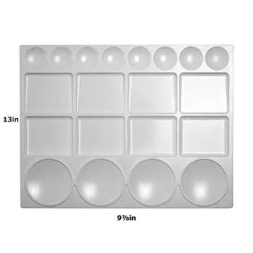 Bella Bora Paint Palette with 20 Wells | Painting Supplies Tray for Watercolor, Oil, Acrylic Paints | Empty Plastic Wet Artist Mixing Art Paint Holder Organizer for Painters and Kids | 13" x 9.875"