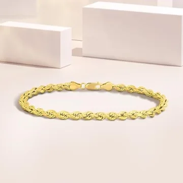 Abbie+Cleo 10K Gold Rope Chain Bracelet for Men and Women