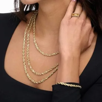 Abbie+Cleo 10K Gold Rope Chain Bracelet for Men and Women