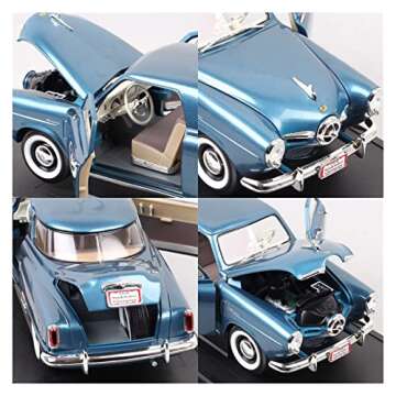 shuicui for Studebaker Champion 1950 1 18 Alloy Simulation Vintage Car Model Souvenir Ornaments Display(Blue)
