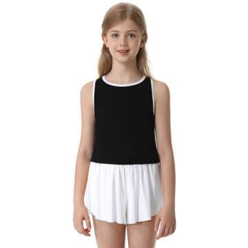Sykooria Girls Athletic Tank Tops Basic Sleeveless Round Neck Shirts Cute Dance Crop Tops 6-16Y for ...