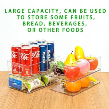 Stackable Clear Plastic Pantry Organizer Bins for Kitchen Storage