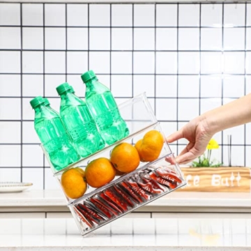 Stackable Clear Plastic Pantry Organizer Bins for Kitchen Storage