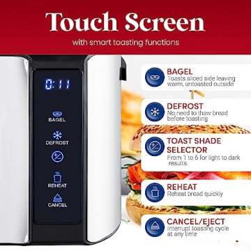 Elite Gourmet 4 Slice Toaster with Extra Wide Slots