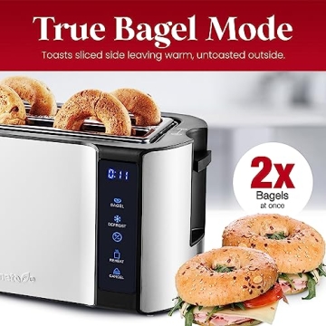 Elite Gourmet 4 Slice Toaster with Extra Wide Slots