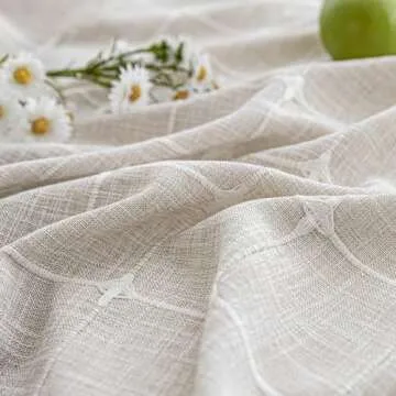 Farmhouse Shower Curtain with Snap-in Liner,No Hooks Needed, Fabric Shower Curtains with Tassels for Rustic Bathroom Decor,with Window,with Magnets,Water Repellent&Machine Washable,Linen,71x74Inch