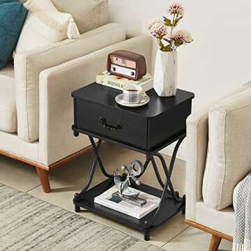 VECELO Stylish Nightstands Set of 2 with Drawer for Home