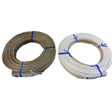 Premium 1 Pound Coil of Flat Reed for Basket & Seat Weaving, Natural or Smoked, Various Widths Avail...