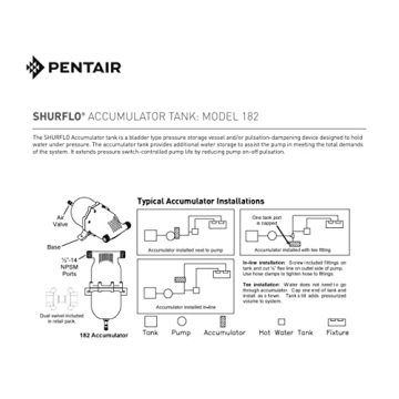 Shurflo 181-201 Accumulator Tank for Smooth Water Pressure