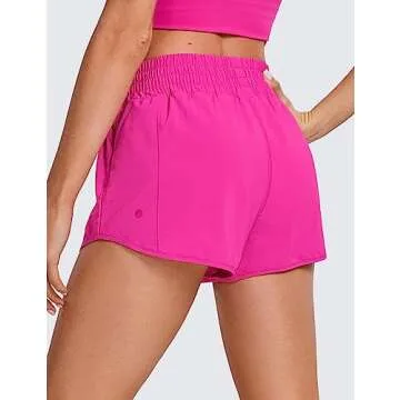 CRZ YOGA High Waisted Running Shorts for Women 2.5" - Mesh Liner Quick Dry for Sport Athletic Workou...