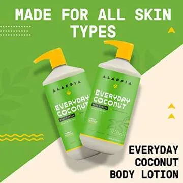 Alaffia EveryDay Coconut Hydrating Body Lotion, Normal to Dry Skin, Moisturizing Support for Soft & Supple Skin, Purely Coconut, 32 Fl Oz